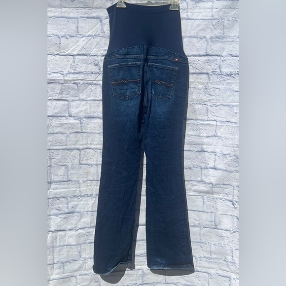 A Pea in the Pod/Lucky brand maternity jeans sz S. Med. dark wash, distressed. - Picture 2 of 8